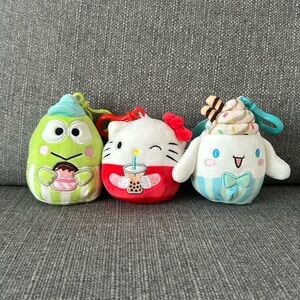💖NWT Hello Kitty and Friends Mini Squishmallows Clip-on Plushies (bundle)💖